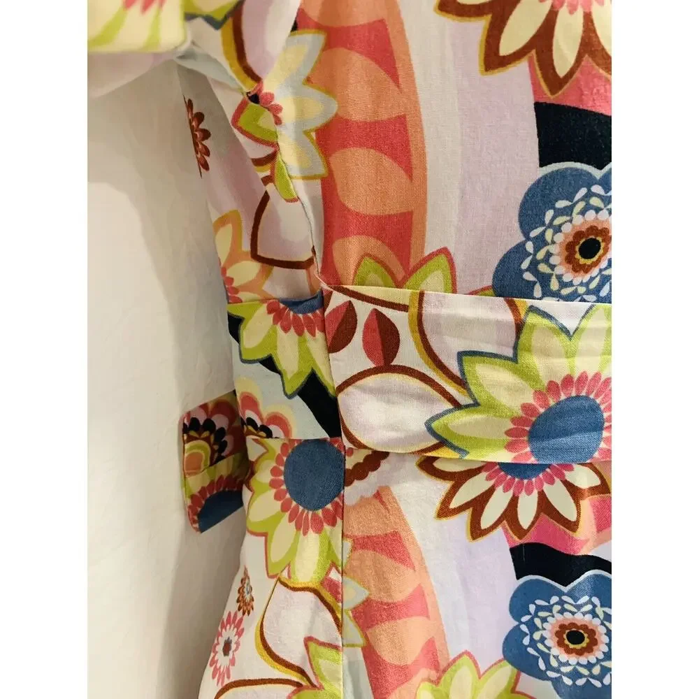 Womens Long Modest Dress Size Small Youth 14 Multi Colored Short Sleeve Handmade